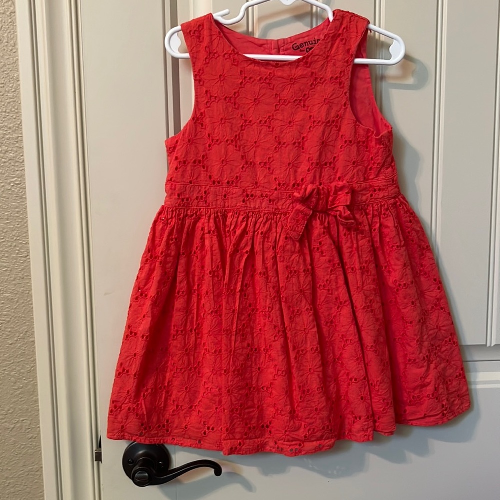Salmon eyelet dress
